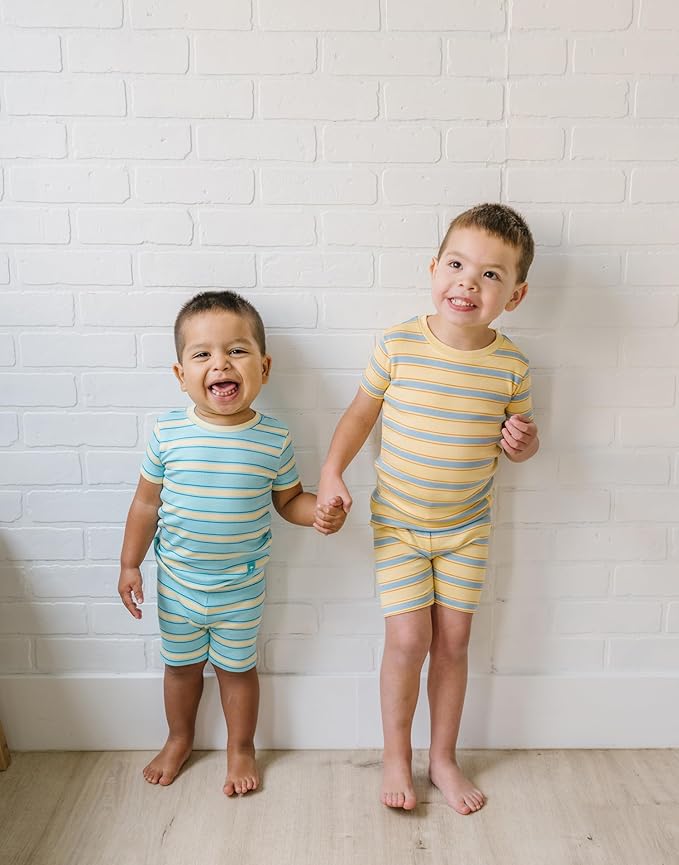 moimoln Stripe Pajamas Set 12M-8Y Ribbed Unisex Baby & Toddler, Soft Viscose, Snug-Fit, Everyday Sleepwear