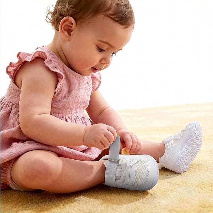 L-RUN Baby Shoes Boys Girls First Walkers Breathable Infant Sneakers Flexible Non-Slip Sole Walking Shoes for Toddlers