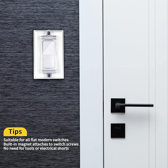 Magnetic Light Switch Guard Cover, Light Switch Guard, Light Switch Blocker, Light Switch Lock, Switch Cover Guard, Child Proof Light Switch Cover Guard (White,2 Piece)