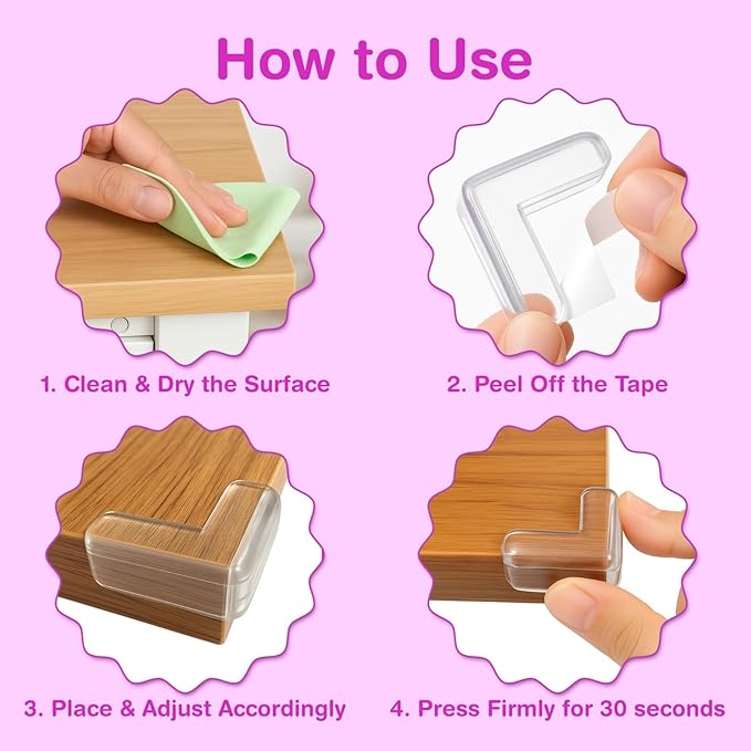 15 Pack Corner Protector Baby Safety Set – Clear Corner Protectors & Table Corner Protectors for Furniture, Baby Proof Corners and Edges, Transparent Corner Protector Baby Guards (L Shaped)