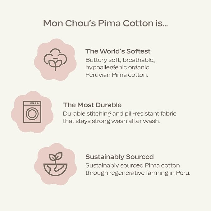 MON CHOU 100% Organic Pima Cotton Baby Pajamas | 2-Way Zipper, Convertible Footie & Mittens | Unisex - Sizes 0–18 Months