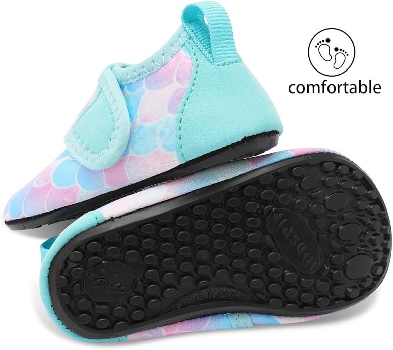 JIASUQI Baby Boys and Girls Barefoot Swim Water Skin Shoes Aqua Socks for Beach Swim Pool