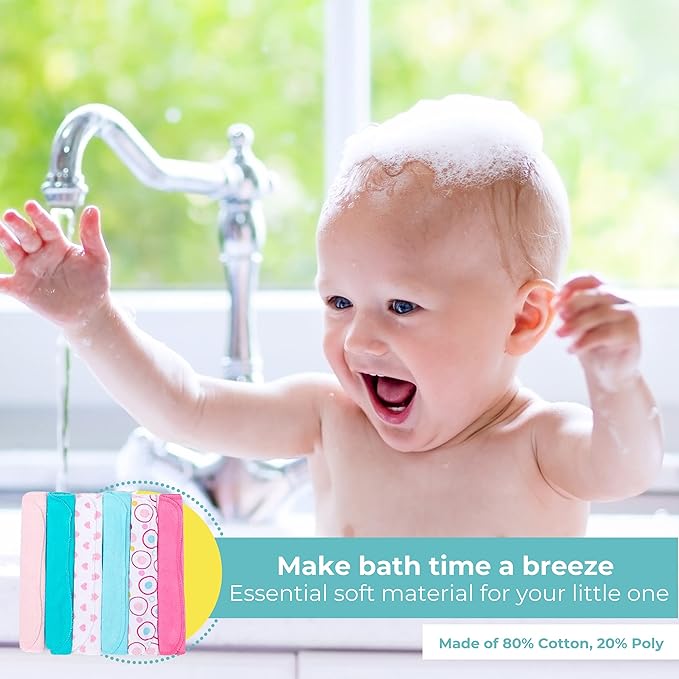 Spasilk Bath Hooded Towels & Washcloths Set for Babies, 23-Piece Gift Set, White Butterfly