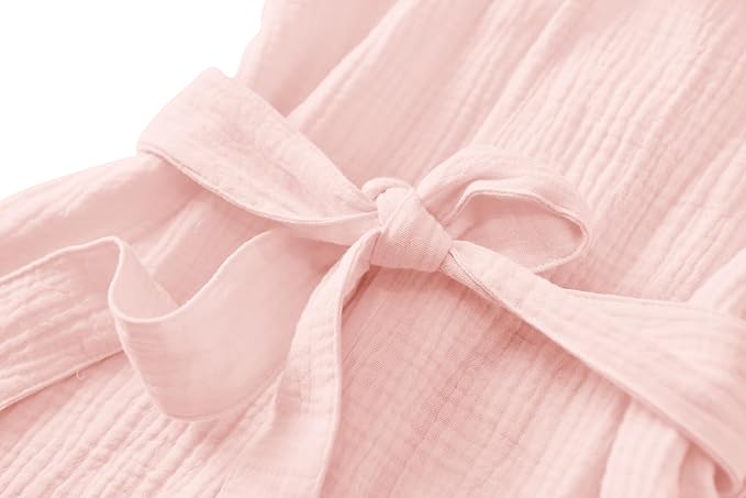Organic Cotton Toddler Bathrobe, Soft and Breathable Baby Robe for Kid, Boy& Girl Hooded Robe Muslin