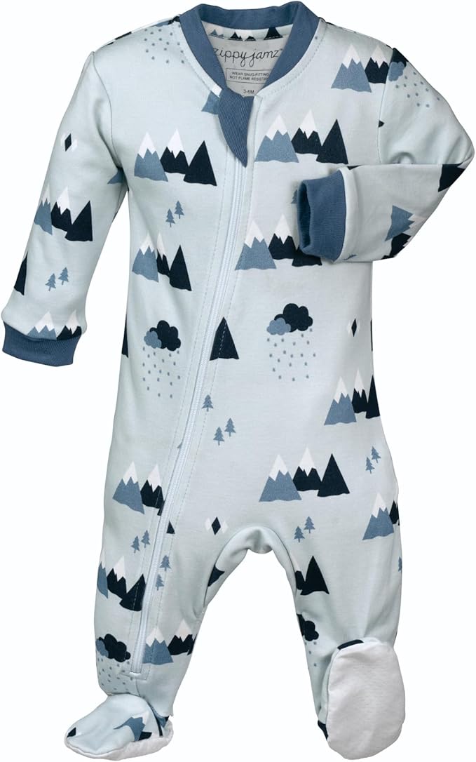 zippyjamz – Zipper Organic Sleeper Footed Onesies Sleeper Baby Pajamas with Inseam Zipper