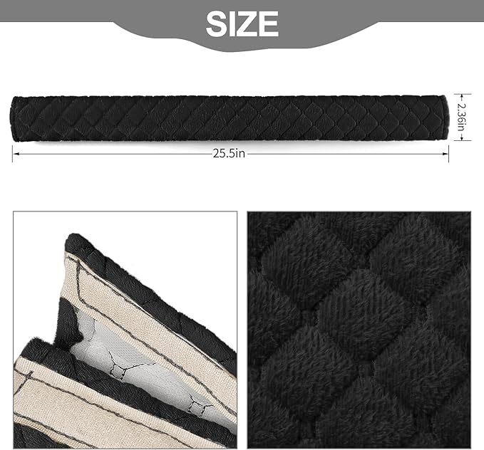 surpassme Car Seat Belt Pads Cover, 1 PC 25.5in Extra Length Seat Belt Shoulder Strap Covers Protector to Release Stress to Neck and Shoulder for a Safety Driving (Black)