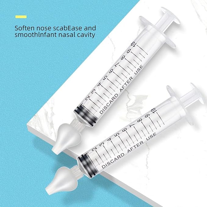 Silicone Baby Nasal Aspirator,Syringe Nasal Irrigator,10ml Nasal Irrigator Portable Infant Nose Cleaner Nose Aspirator with Cleanable (Transparent)