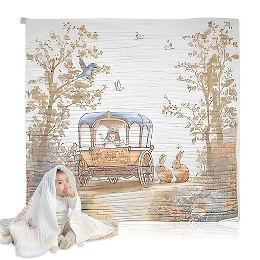 Baby Bath Towels, Super Soft Cotton Receiving Blanket for Baby's Delicate Skin,Swaddle Blanket for Newborns Toddlers Boy Girl,Baby Registry as Shower