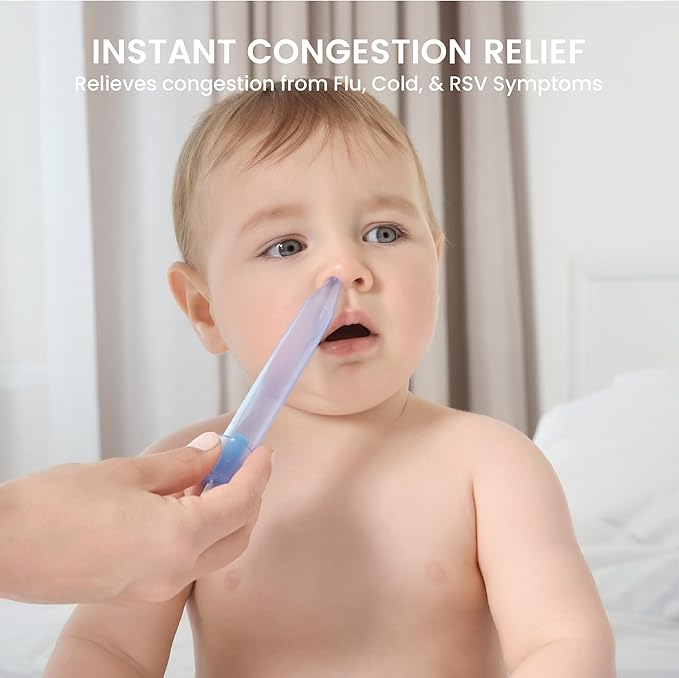Lulyboo Baby Snot Sucker with 20 Filters - Reusable, BPA-Free Nasal Aspirator for Gentle, Effective Relief from Congestion, Easy to Clean, Ergonomic Design for Newborns & Toddlers