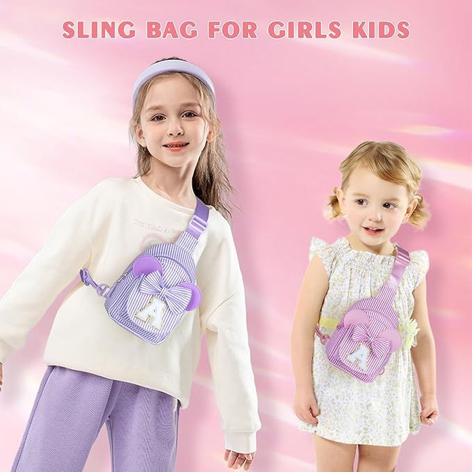 Sling Bag for Kids, Birthday Gifts for Little Girl, Personalized Birthday Gifts for Girls Kids, Initial Small Sling Bags for Girl Kid Daughter (Blue G)