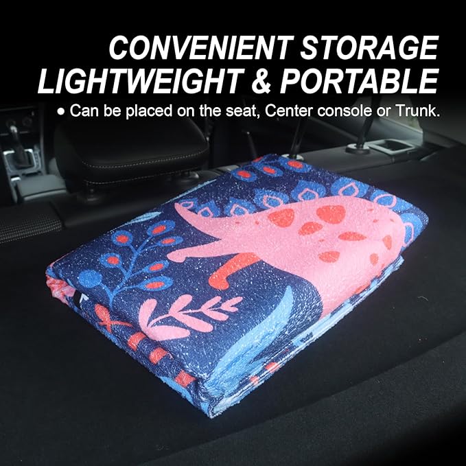 Back Seat Cover Protector for Dogs and Kids, Universal Waterproof Towel Rear Bench Seat Cover for Car, Truck, Van & SUV, Machine-Washable Backseat Car Covers (Dinosaur, 1pcs Rear Seat)