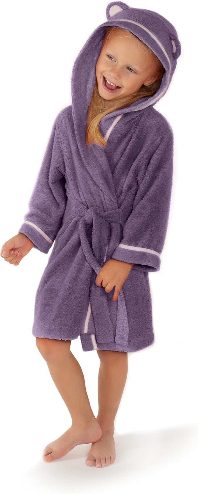 Premium Soft Toddler Bathrobe - Rayon from Bamboo Toddler Robe with Hood - Kids Boys & Girls Robe