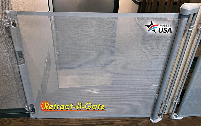 Retract-A-Gate 72" Gray: The Original and only Made in USA Retractable Baby, Dog, & Cat Gate