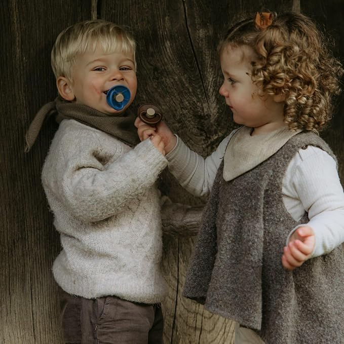 FRIGG Little Viking SilkySoft Silicone Baby Pacifier 2-Pack | Made in Denmark | BPA-Free (Ocean View/Cocoa, 0-6 Months)