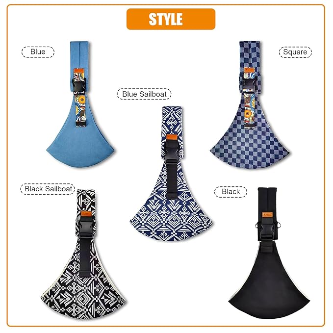 Marrlly Baby Sling Carrier Newborn to Toddler Adjustable One-Shoulder Design with Hip Seat Support, Labor-Saving Baby Wraps Carrier 10-30 lbs(Mesh,Star)