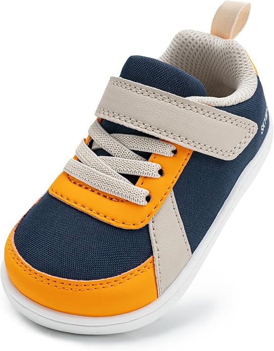 SKYWHEEL Toddler Wide Toe Box Barefoot Shoes Boys Sneakers Kids Tennis Shoes Comfort Lightweight Zero Drop Walking Shoe for Indoor/Outdoor Play