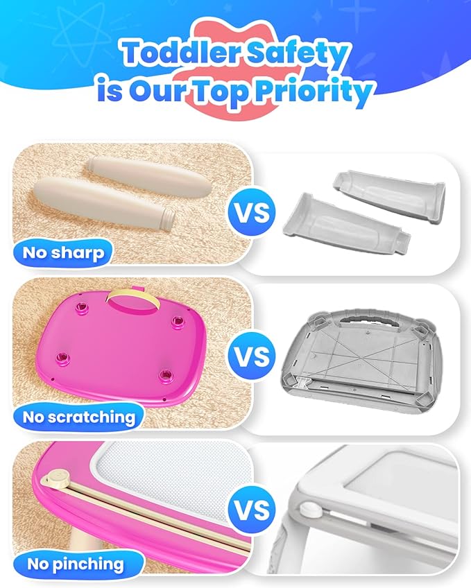 Magnetic Drawing Board, Toddler Girl Toy for 1-3 Year Old, Doodle Board Learning and Educational Toy for 1 2 3 Year Old Baby Birthday Gift- Deep Pink