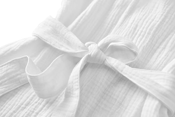 Organic Cotton Toddler Bathrobe, Soft and Breathable Baby Robe for Kid, Boy& Girl Hooded Robe Muslin