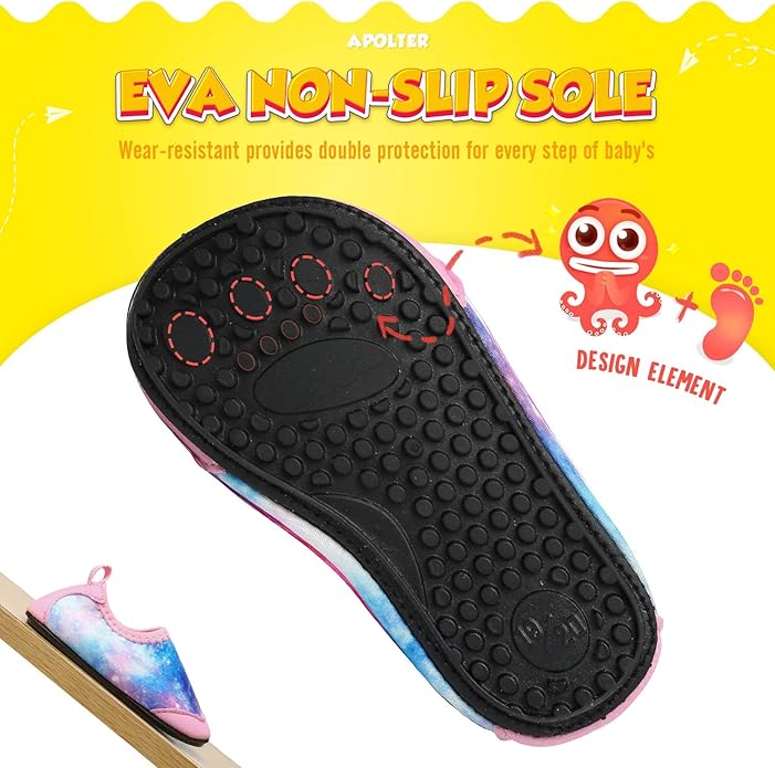 Baby Boys and Girls Swim Water Shoes Barefoot Aqua Socks Non-Slip for Beach Pool Toddler Kids