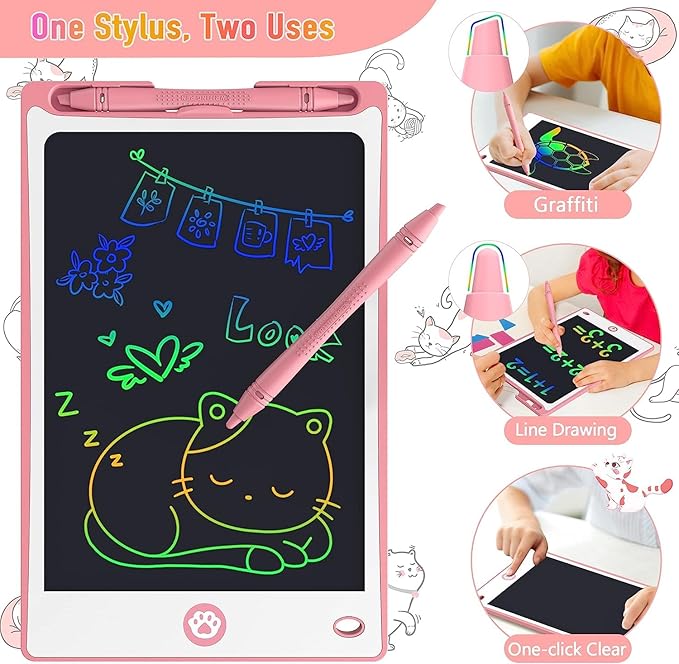 Hockvill LCD Writing Tablet for Kids 8.8 Inch, Toys for Girls Boys Drawing Pad for 3 4 5 6 7 Year Old Kids Toys, Children’s Day Gift Valentines Gift for Kids Toddler Doodle Board Travel Essentials