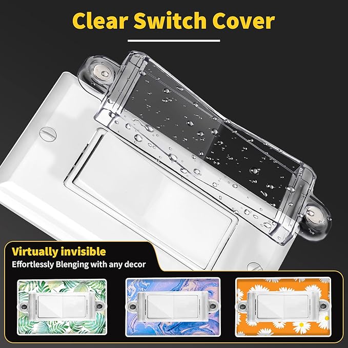 Light Switch Guard Cover- PSZEZNZ Light Switch Outlet Covers for Flat Modern Wall Switches-Child Safety Protection(Clear,1 Piece)