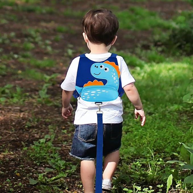 Accmor Toddler Harness Leash with Anti Lost Wrist Link, Cute Dinosaur Kids Walking Restraint Belt, Keep Child Close Hand Strap Tether for Baby Boys Girls Outdoor Travel