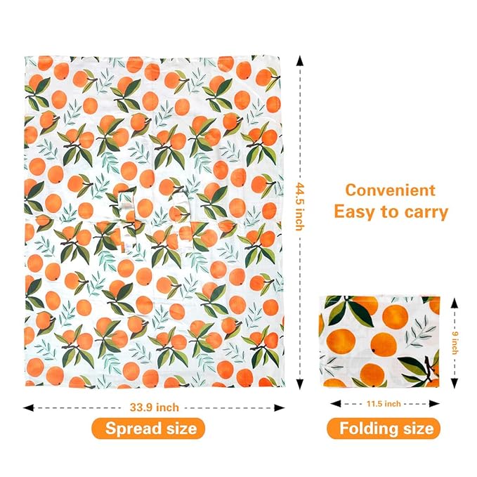 Baby Car Seat Cover Infant Carseat Canopy, Metplus Cotton Muslin Carrier Covers, Summer Stroller Canopie - Extra Wide Universal Fit, Lightweight Breathable Soft for Newborn Boy Girl (Oranges)