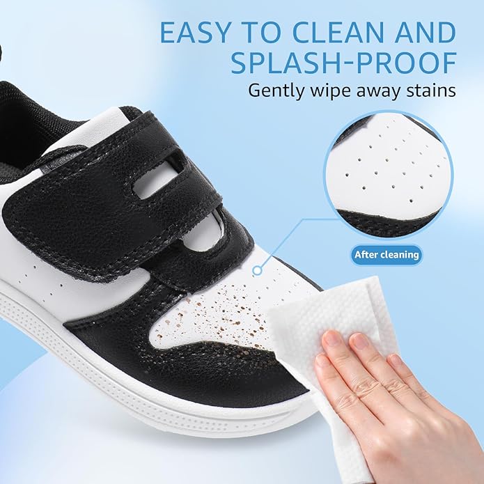Toddler Wide Toe Box Barefoot Shoes Boys Girls Sneakers Zero Drop Kid Tennis Running Shoes Lightweight Non-Slip Comfortable Leather First Walking Shoe Outdoor Activities School