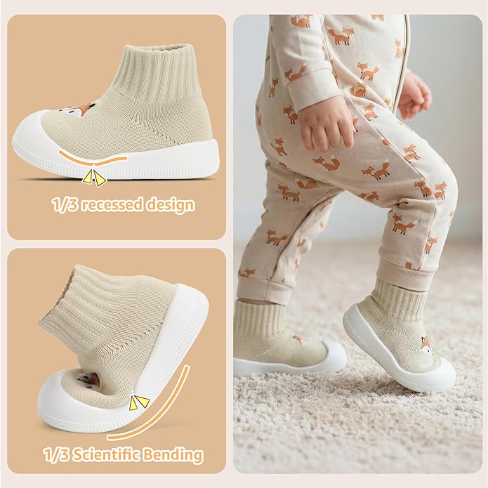 STQ Baby Socks Shoes Toddler Wide Toe Box Non-Slip Slippers Infant Walking Shoe Soft Baby Boys Girls Lightweight Sneakers