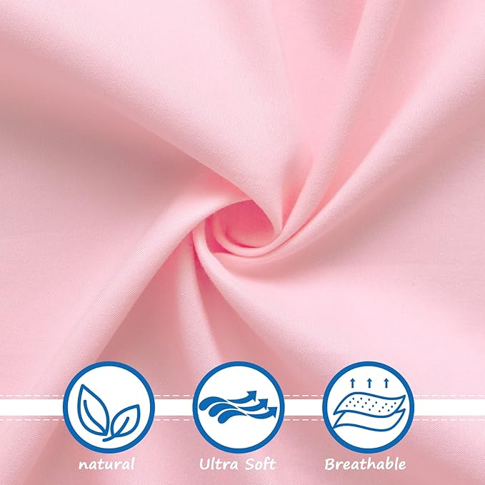 Crib Sheets Girl, 2 Pack Baby Crib Sheets for Standard Crib Mattress & Toddler Bed Mattress, Snug Fit Breathable Soft Fitted Crib Sheet, Blue & Pink
