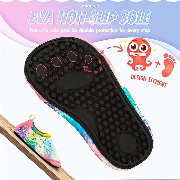 Baby Boys and Girls Swim Water Shoes Barefoot Aqua Socks Non-Slip for Beach Pool Toddler Kids