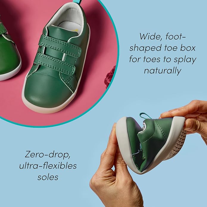Ten Little Everyday Original Toddler Shoes - APMA-Approved Vegan Leather Kids Sneakers, 100% Cotton Lining, Wide Toe Box, Zero Drop Flexible Soles, Hook and Loop Toddler Sneakers