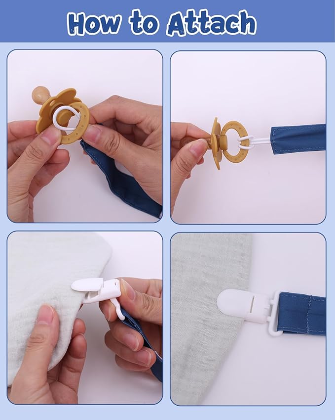 babygoal Baby Pacifier Clips 8 Pack, Pacifier Holder Clips Fits for Most Pacifier and Binkies-Neutral Color 8PS45