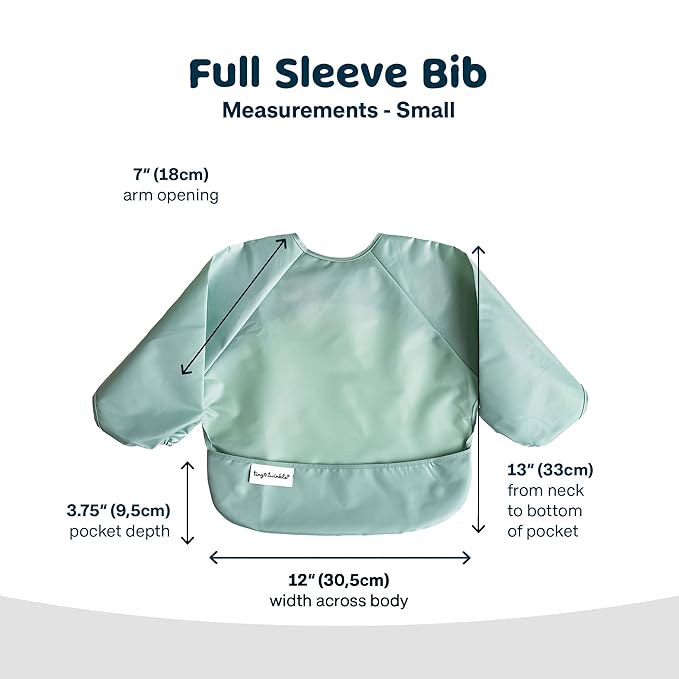 Tiny Twinkle Long Sleeve Bib for Babies & Toddlers | Waterproof Smock Bib for Eating | Machine Washable & Mess-Proof Feeding Essentials | Newborn Shower Gift (Pumpkins, 6–24M)
