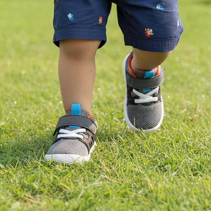 MORENDL Toddler Sneakers Baby Boys & Girls Barefoot Shoes Lightweight Breathable Walking Running Tennis Athletic Sport Shoes