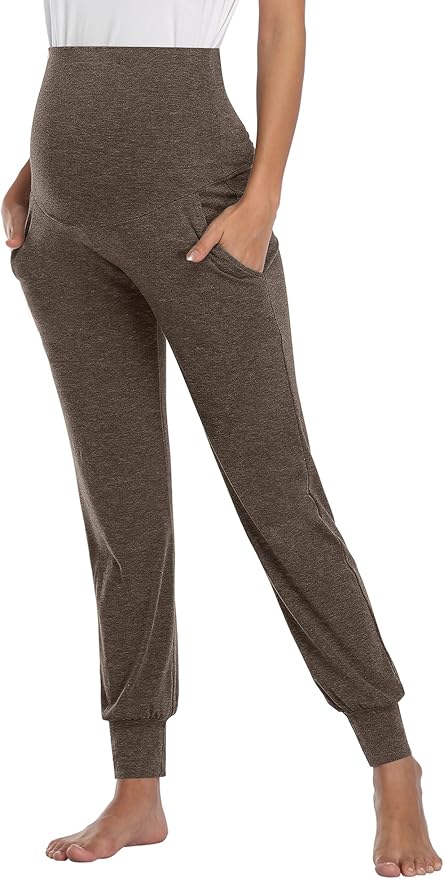 AMPOSH Women's Maternity Pants Stretchy Lounge Workout Sweatpants Casual Loose Comfy Pregnancy Joggers with Pockets
