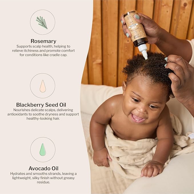 Cristina's Curls Nourishing Baby Hair & Scalp Oil – Lightweight Massage Oil To Loosen Dry Flakes And Seal Softness