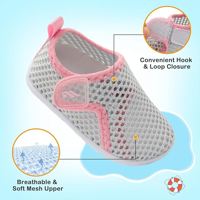 JIASUQI Baby Boys Girls Barefoot Swim Pool Water Shoes Beach Walking Sandals Athletic Sneakers