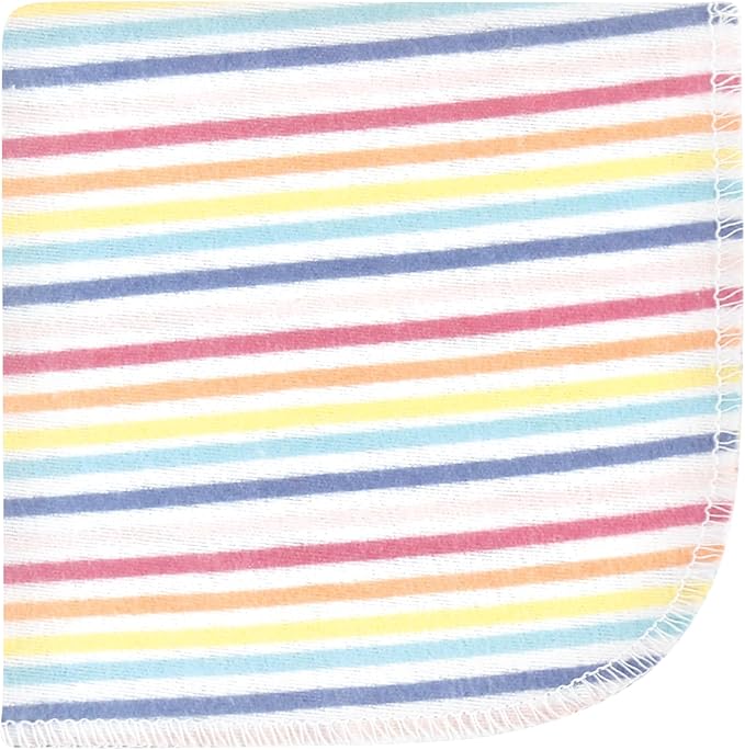 Hudson Baby Unisex Baby Flannel Washcloths, Creative Rainbow 12Pk, One Size
