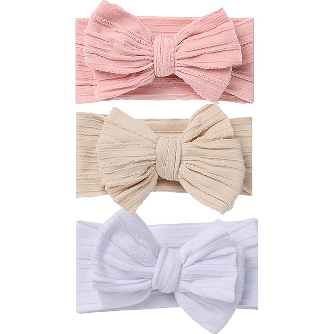 Baby Girl Bows Newborn Headband Stretchy Double Bows Soft Infant Toddlers