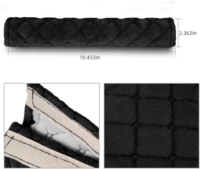 surpassme Car Seat Belt Pads Cover, 2 Pack Seat Belt Shoulder Strap Covers Protector to Release Stress to Your Neck and Shoulder for a Safety Driving (Black)