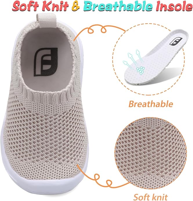 JOINFREE Toddler Boys Girls Sneaker Slip On Shoes Kids Lightweight Breathable Walking Shoes