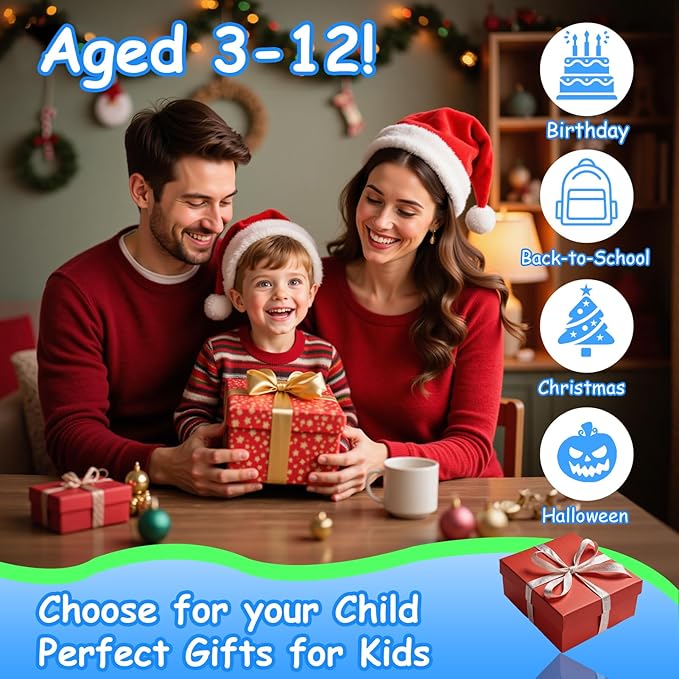 Kids Toys Smart Phone, 3.97" Touchscreen, Dual Camera with Stickers, 220+ Educational Puzzle Games, Toddler Learning Toys with Parental Control, Christmas Birthday Gifts for Kids Age 3-12