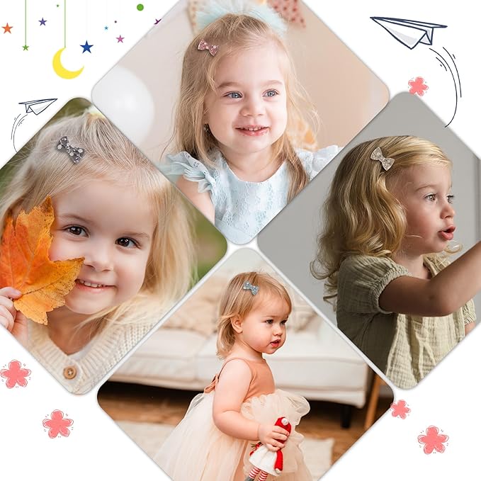 JESSCAT 22 Pcs Hair Clips for Girls with Bows Flower, Fully Lined Alligator Clips and Barrettes, Fabric Handmade Barrettes Hair Accessories for Girls Baby Infants Toddler Kids