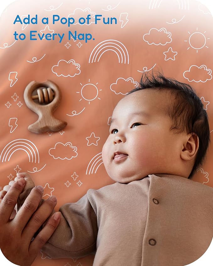 Pack and Play Sheets Fitted 2 Pack, 38x26 Graco Pack n Play Sheets for Playard & Travel Crib Mattress, Ultra Soft Jersey Knit, Breathable Stretchy Deep Pocket, Compatible with Mini Cribs