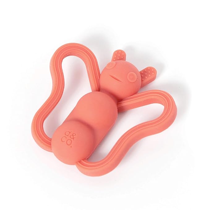 Doddle & Co. The Chew Butterfly Teether with Poppable Bubbles | Toddler Teething Fidget Toy for Baby | Enhaces Oral Fit & Easy to Hold & Grab | Helps in Development for New Born Babies | Pack of 1