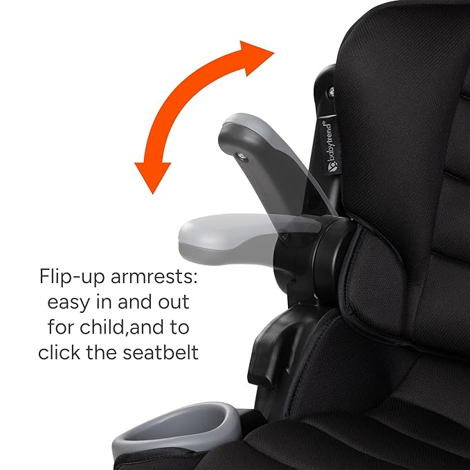 Baby Trend Protect 2-in-1 Folding Booster Car Seat, Midnight Black