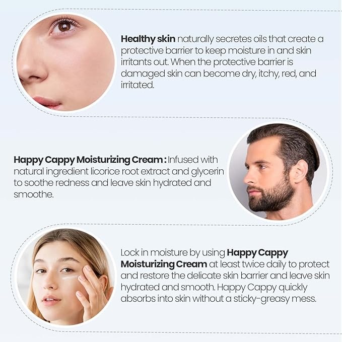 Happy Cappy Dr. Eddie's Moisturizing Cream - Baby Eczema Cream, Eczema Lotion for Kids, Pediatrician-Formulated, Gentle, Paraben Free, Hypoallergenic, Soothes Dry Skin - 12 Fl Oz (Pack of 3)
