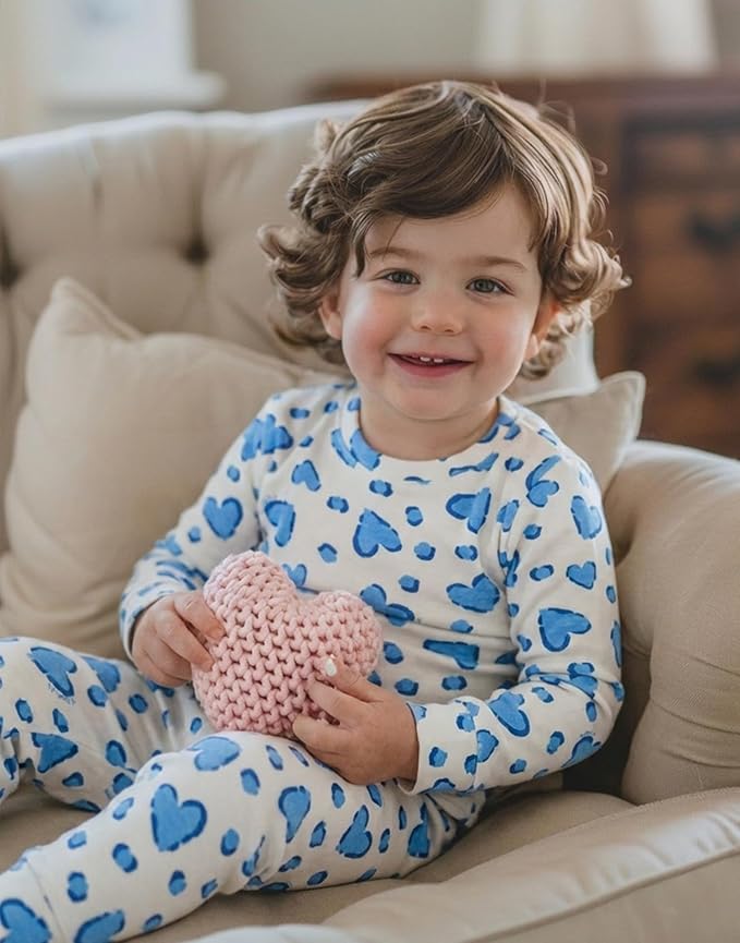 moimoln Sibling Matching 6M-8Y Soft Warm Cotton Modal Character Long Sleeve Snug-Fit Pajama Long Sleeve Sleepwear Daily