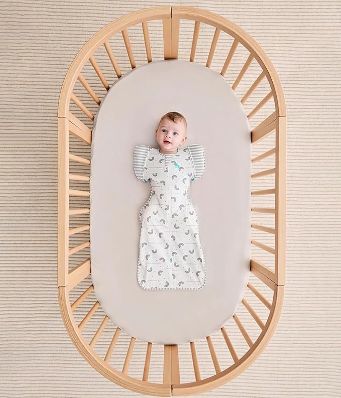Love to Dream Swaddle Up Transition Swaddle, Patented Zip-Off Wings, Gently Help Baby Transition from Being Swaddled to Arms Free When Showing Signs of Rolling, 1.0 TOG, 13-19 lbs, Rainbow Dream